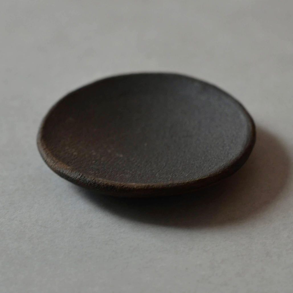 Raw Black Clay Incense Holder Plate